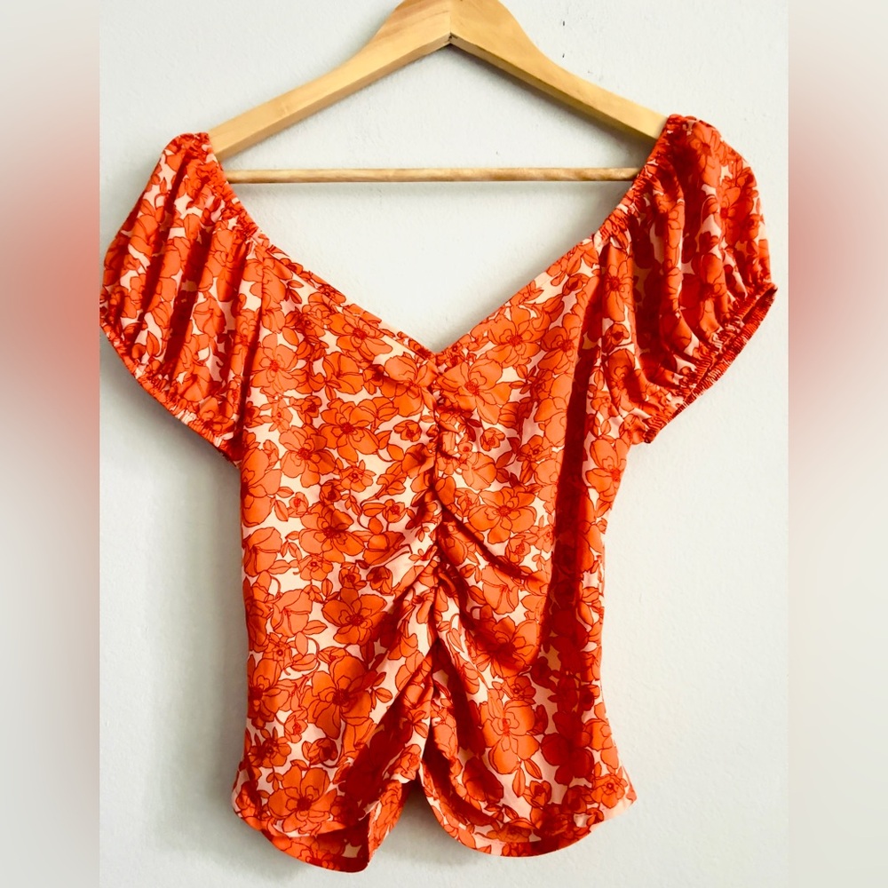 Sienna Sky Orange Ruched Ruffled with Zipper - Picture 4 of 5